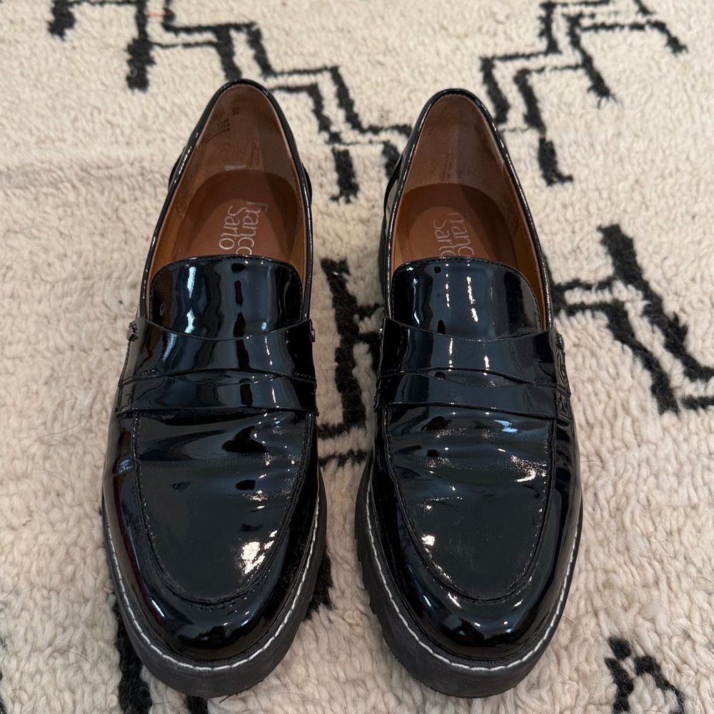 Franco Sarto Shiny Black Loafers